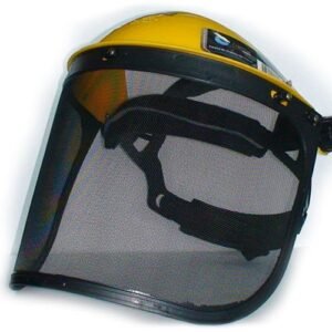 Careta con malla metálica, soporte ajustable