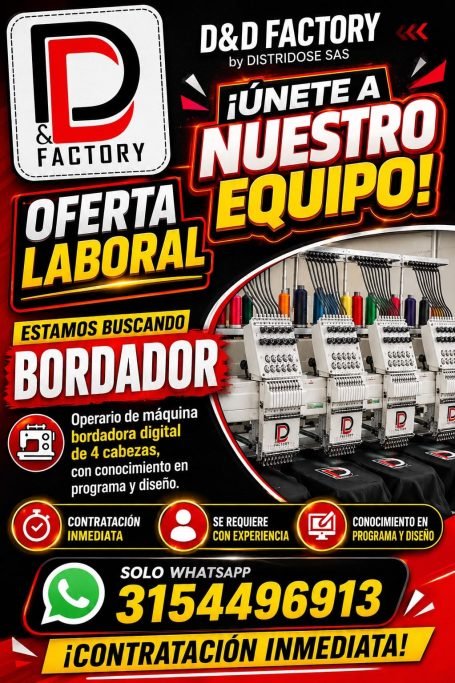 Unete a nuestro equipo - oferta laboral de DyD Factory by DISTRIDOSE SAS